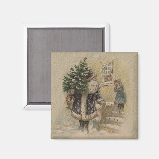  kerstboom met kerstsneeuw magneet (Voorkant / Achterkant)