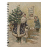  kerstboom met kerstsneeuw notitieboek (Voorkant)
