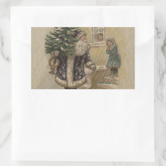  kerstboom met kerstsneeuw rechthoekige sticker (Tas)