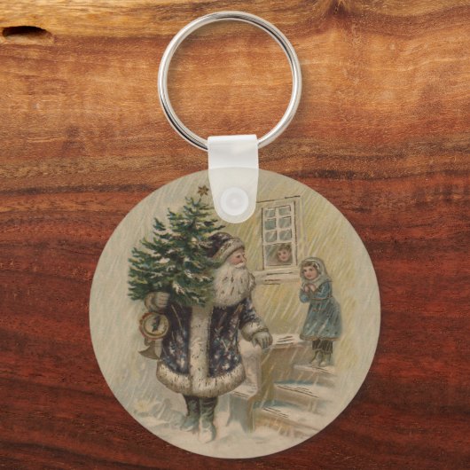  kerstboom met kerstsneeuw sleutelhanger (Voorkant)