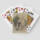 kerstboom met kerstsneeuw speelkaarten (Achterkant)