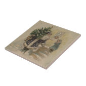 kerstboom met kerstsneeuw tegeltje (Zijkant)