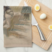 kerstboom met kerstsneeuw theedoek (Quarter Fold)