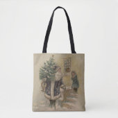  kerstboom met kerstsneeuw tote bag (Voorkant)