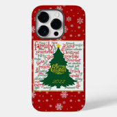 Kerstboom met kerstwoorden en sneeuwvlokken Case-Mate iPhone case (Achterkant)