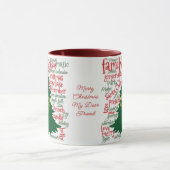 Kerstboom met kerstwoorden en sneeuwvlokken mok (Midden)