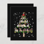 Kerstboom met konijn, bedekt door vlieglicht bedankkaart (Voorkant / Achterkant)