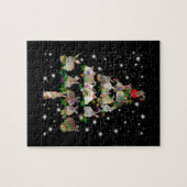 Kerstboom met konijn, bedekt door vlieglicht legpuzzel (Horizontaal)