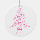Kerstboom met konijnenborstkanker keramisch ornament (Achterkant)