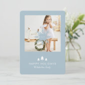 kerstboom met kraft Paper & Snowflake 1-foto Feestdagenkaart (Staand voorkant)