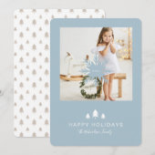 kerstboom met kraft Paper & Snowflake 1-foto Feestdagenkaart (Voorkant / Achterkant)