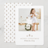 kerstboom met kraft Paper & Snowflake 1-foto Feestdagenkaart (Voorkant / Achterkant)