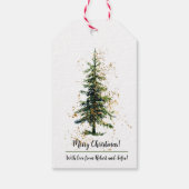 kerstboom met labels met cadeau voor glitter cadeaulabel (Achterkant)
