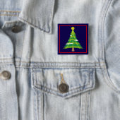 Kerstboom met lampjes - 15044 vierkante button 5,1 cm (In situ)