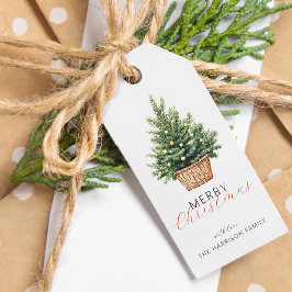 Kerstboom met landelijke uitstraling, gepersonalis cadeaulabel