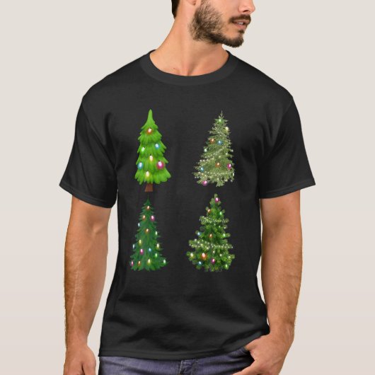 kerstboom met LED Light Pine Tree Light T-shirt (Voorkant)
