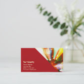 Kerstboom met lichtbundels visitekaartje (Staand voorkant)