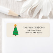 Kerstboom met lichte feestdag etiket (Insitu)