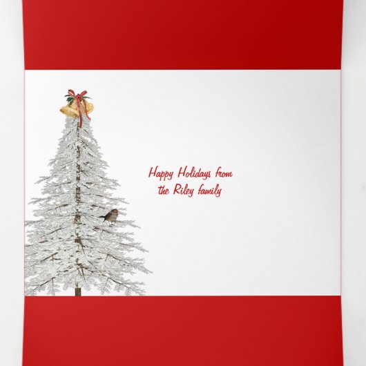 kerstboom met lichte touwtjes drieluik wenskaart (Binnenkant midden)