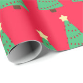 Kerstboom met Lichtjes Patroon Cadeaupapier (Rol Hoek)