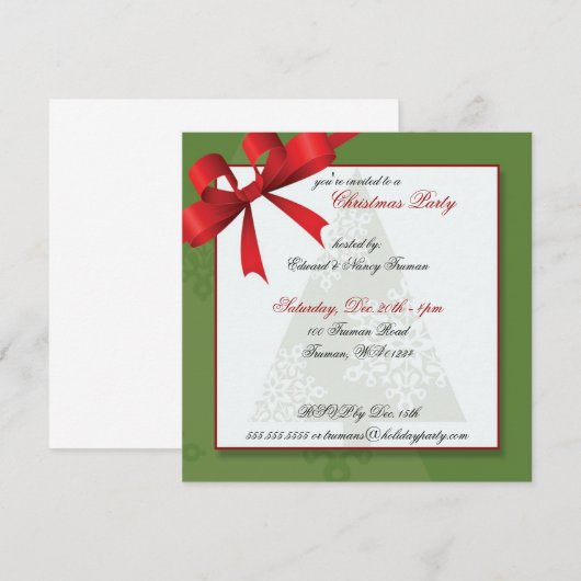 kerstboom met lint kaart (Voorkant / Achterkant)