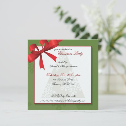 kerstboom met lint kaart (Staand voorkant)