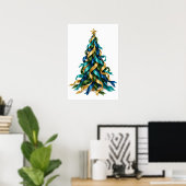 Kerstboom met linten poster (Thuiskantoor)