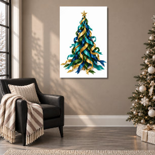 Kerstboom met linten poster