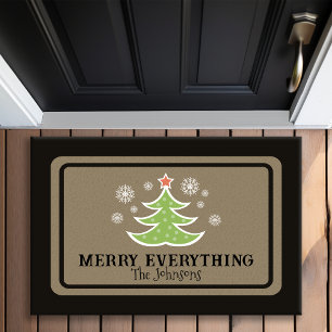 Kerstboom met Merry Everything Persoonlijk Deurmat