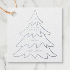 Kerstboom met minimale Folie Bedankjes Labels