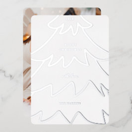 Kerstboom met minimale Folie Folie Feestdagenkaart