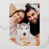 Kerstboom met minimale Folie Folie Feestdagenkaart (Achterkant)