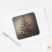 Kerstboom met moderne Boho Vibes Vierkante Sticker (Envelop)