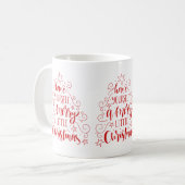 Kerstboom met moderne typografie koffiemok (Voorkant links)