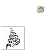 Kerstboom met muzieknoten, rubberstempel (Gestempeld)