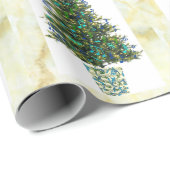 Kerstboom met muzieksymbolen in gemarmerd Lijst Cadeaupapier (Rol Hoek)