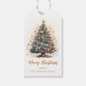 Kerstboom met ornamenten Cadeau label Cadeaulabel (Voorkant)