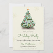 kerstboom met Ornamenten-feestdag Kaart (Voorkant)