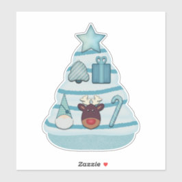 Kerstboom met Ornamenten Sticker