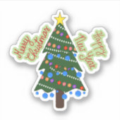 kerstboom met ornamenten sticker (Voorkant)