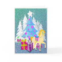 Kerstboom met paardenpest en cadeautjes FAUX Glitt