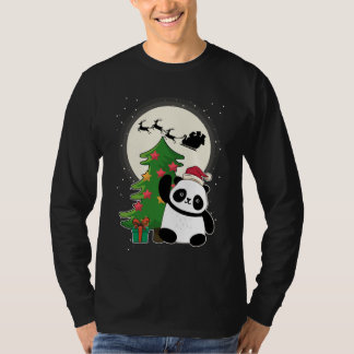 kerstboom met Panda-kerstcadeau T-shirt