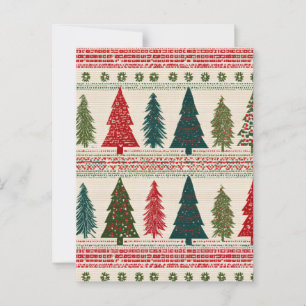 Kerstboom met patroon briefkaart