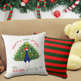 Kerstboom met Pauw Kerstmis Kerstsfeer Kussen