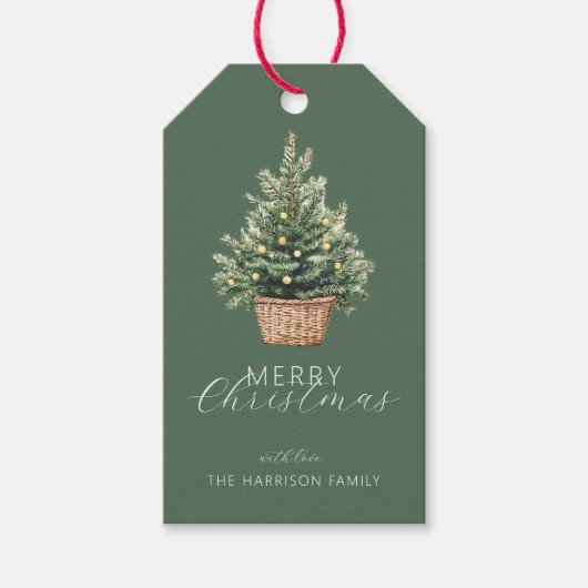 Kerstboom met persoonlijke foto cadeaulabel (Voorkant)