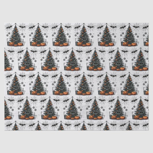 Kerstboom met pompoen voor de feestdagen tissuepapier (Voorkant)