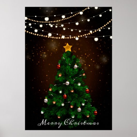 Kerstboom met Poster van snaarverlichting (Voorkant)