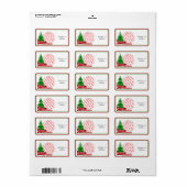 Kerstboom met Red Ribbon-foto-Lijst Etiket (Full Sheet)