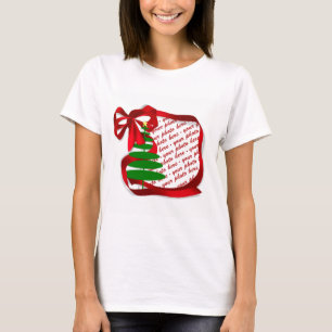 Kerstboom met Red Ribbon-foto-Lijst T-shirt