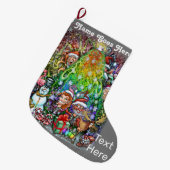 Kerstboom met regenboog grote kerstsok (Voorkant (Hangend))